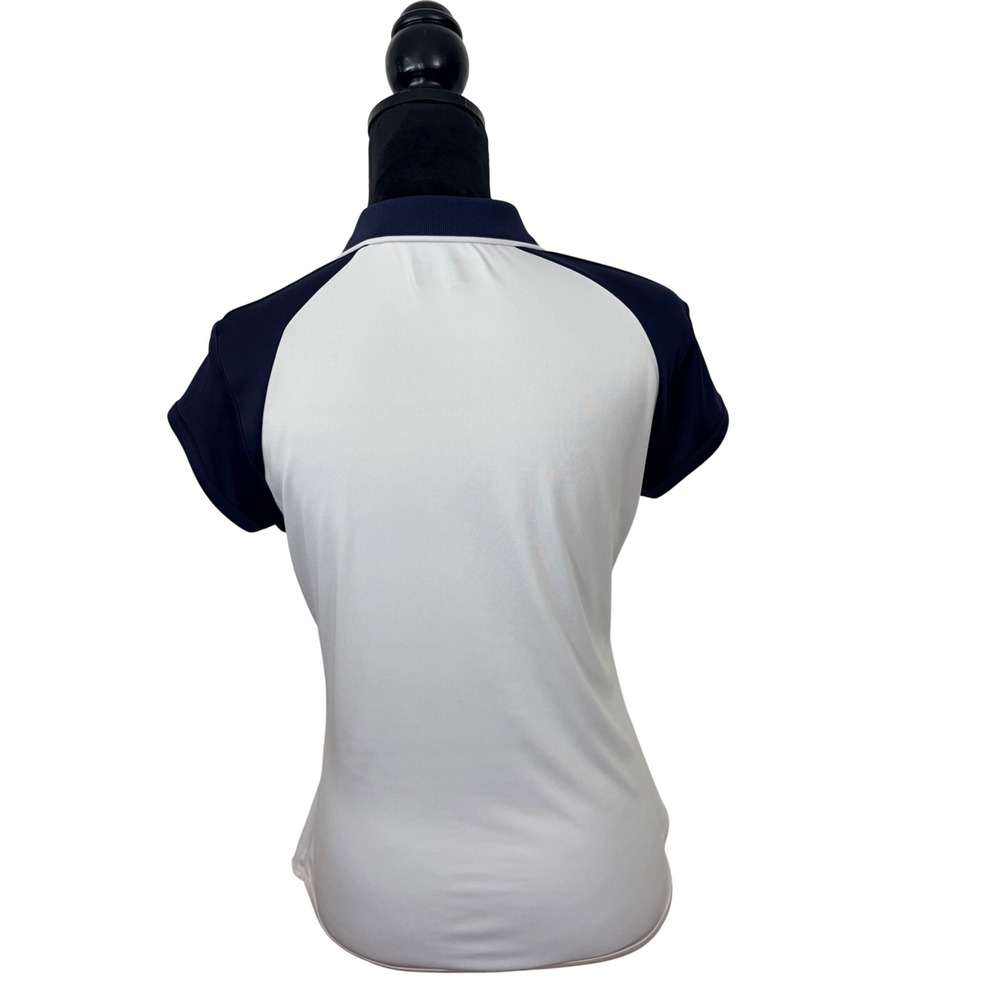 PGA Tour Womens M Golf Polo Shirt Navy White Floral Classic Preppy Tennis Sporty - Picture 3 of 8